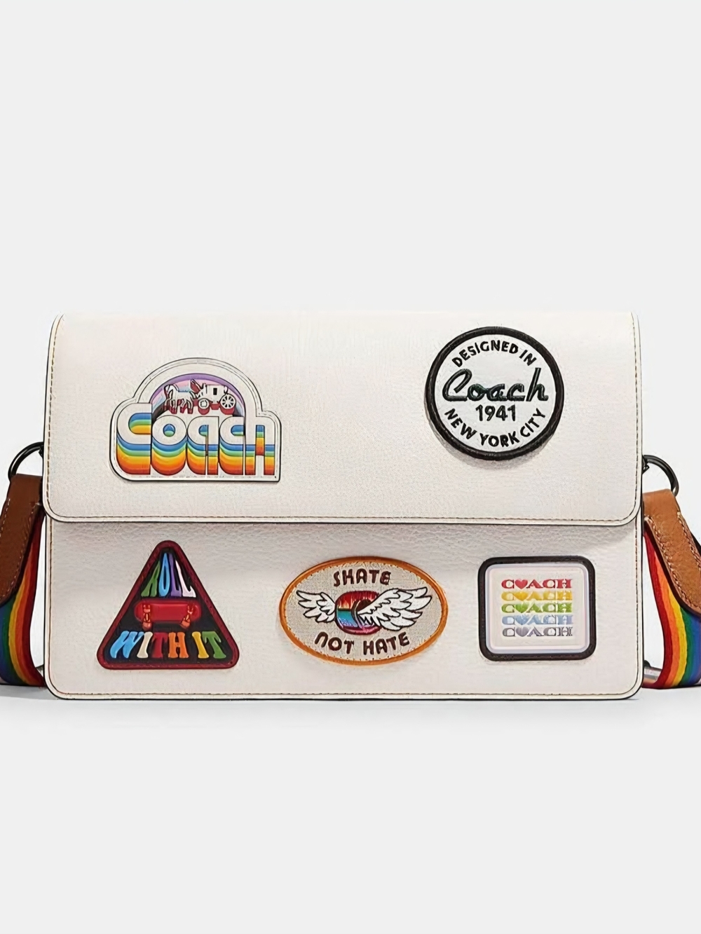 Coach Turner Flap Crossbody With Patches - RARE - Picture 11 of 12